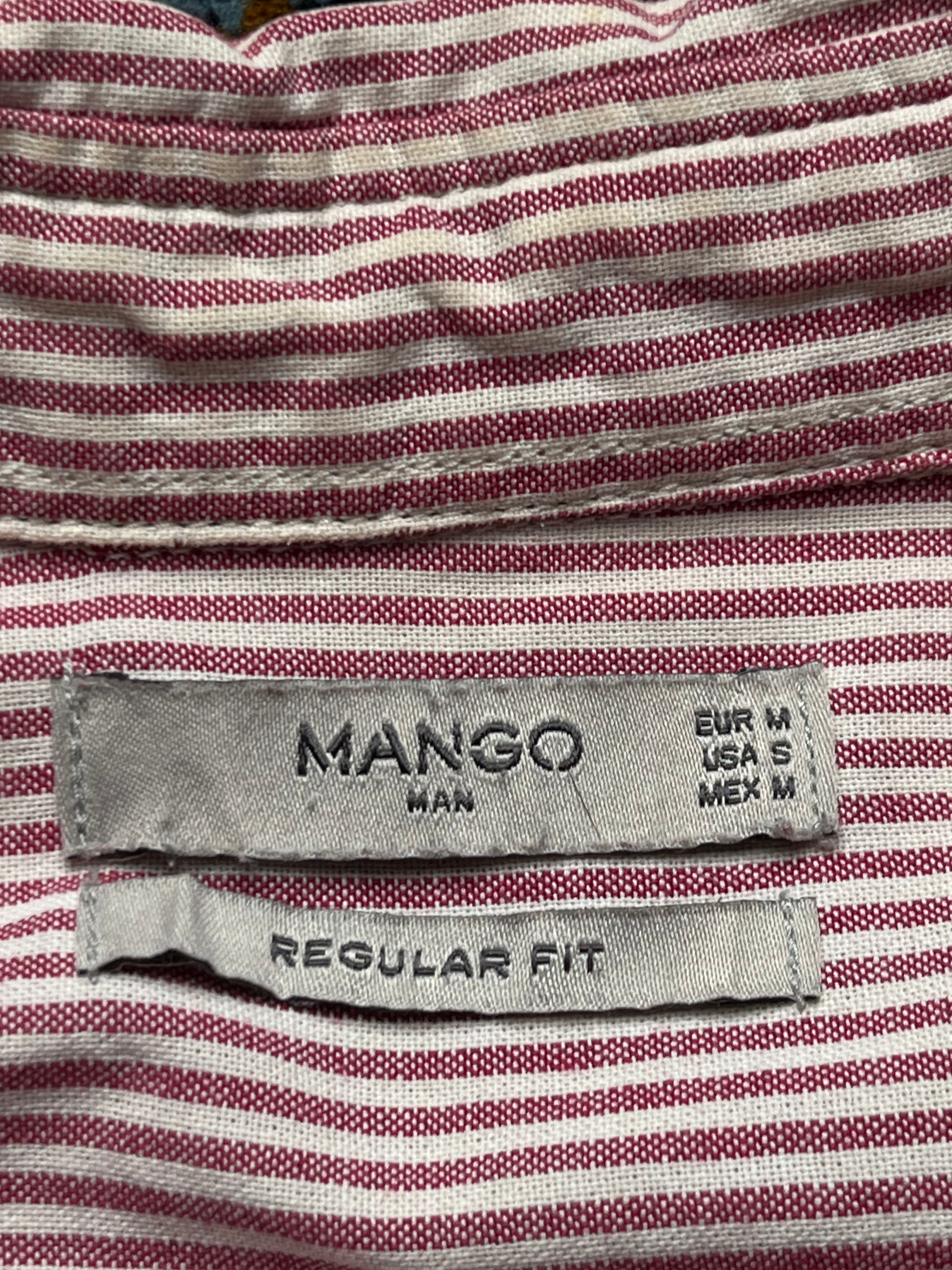 Mango Man Red White Striped Oxford Button Down Shirt - S