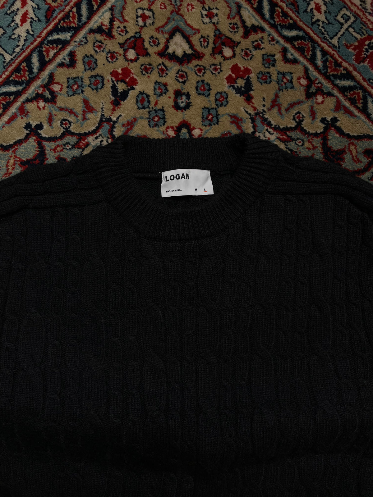 Logan Korea Chunky Cable Knit Crewneck Sweater - M