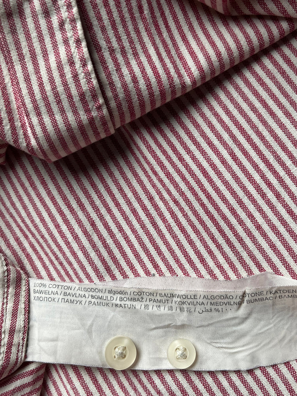 Mango Man Red White Striped Oxford Button Down Shirt - S