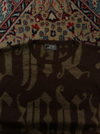 Vintage Gianni Versace Couture Gothic Calligraphy Typography Jacquard Knit Wool Sweater - L