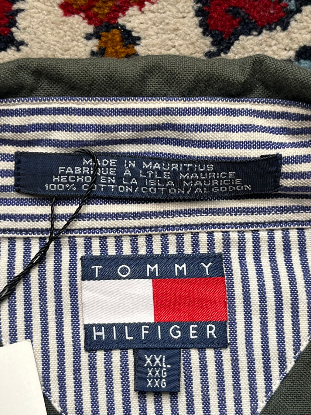 Tommy Hilfiger Dark Green Boxy Cropped Fit Button Down Shirt - L