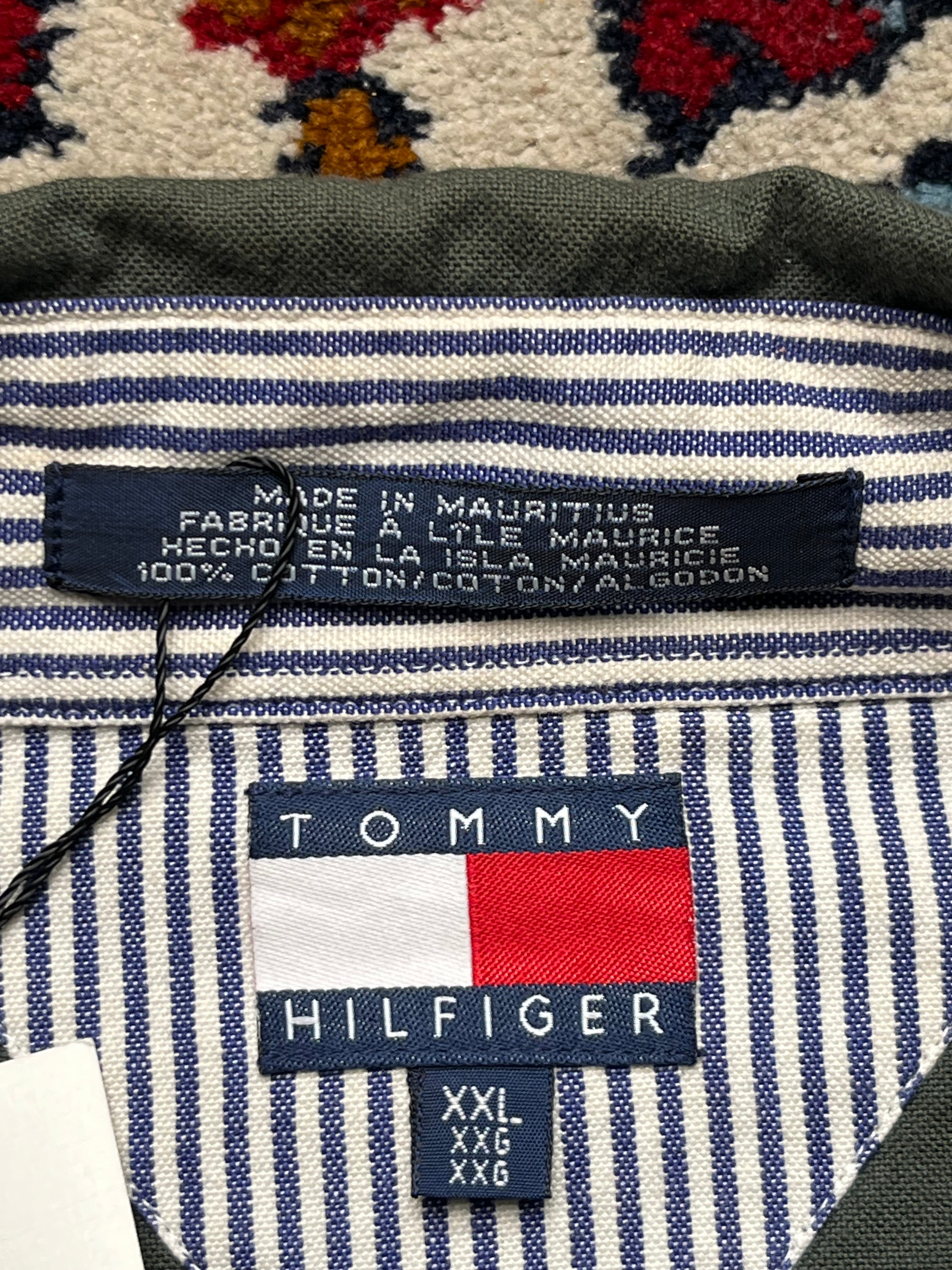 Tommy Hilfiger Dark Green Boxy Cropped Fit Button Down Shirt - L