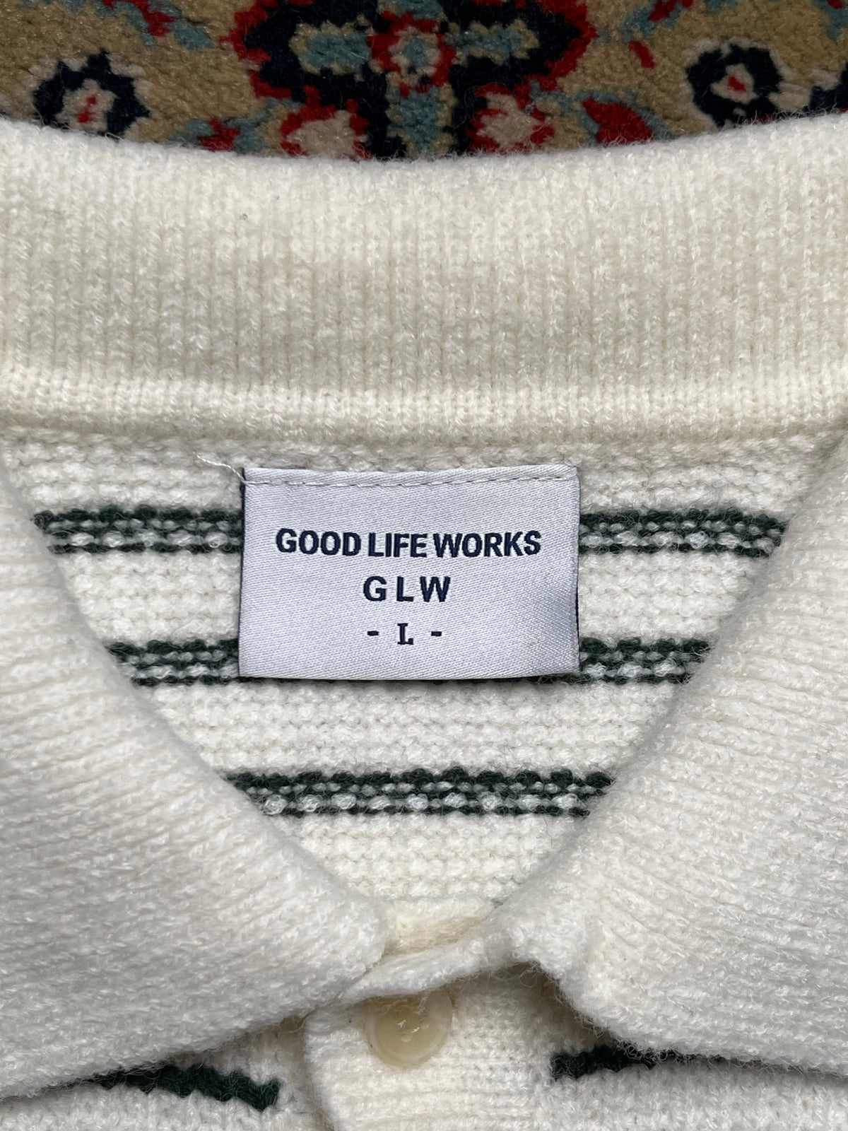 Good Life Works Striped Knit Polo Sweater - XL