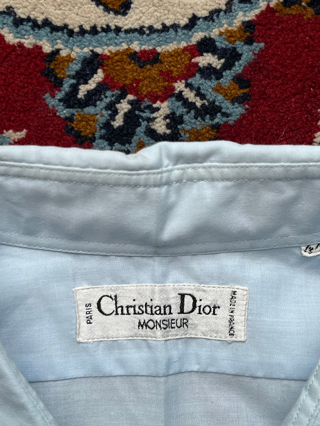 Christian Dior Monsieur Spear Collar Light Blue Button Down Shirt - L
