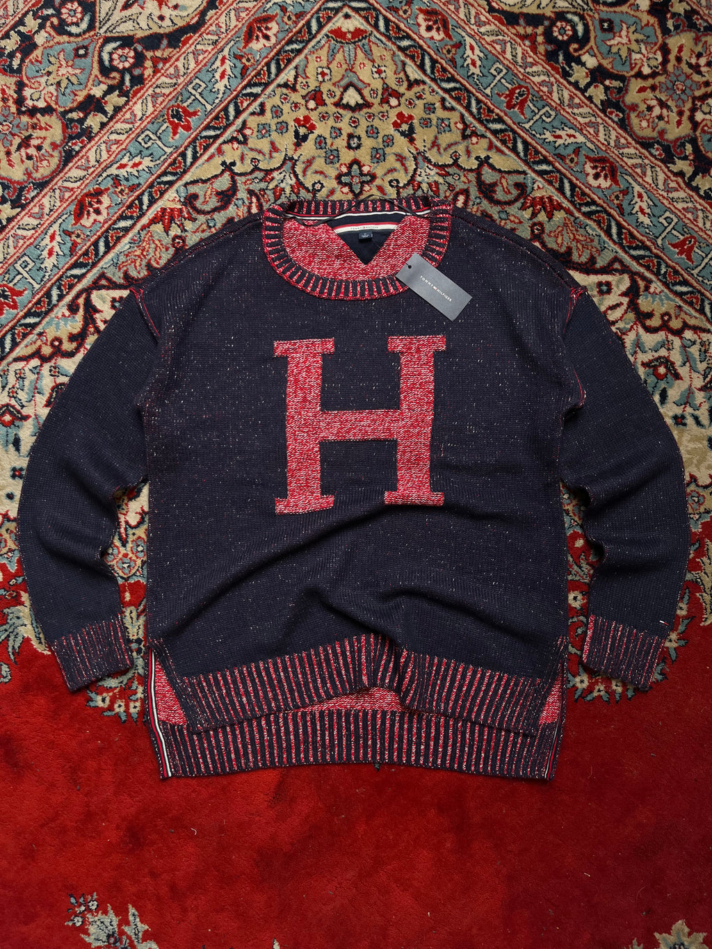 Tommy Hilfiger Marled Chunky Knit Crewneck Pullover Sweater - M