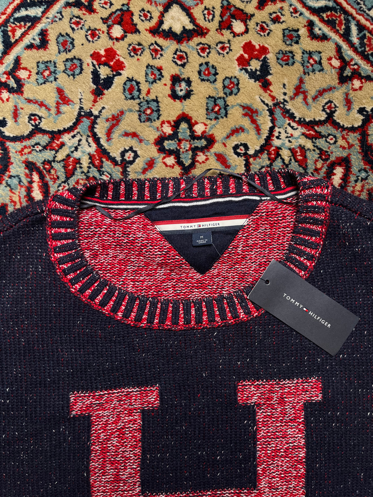 Tommy Hilfiger Marled Chunky Knit Crewneck Pullover Sweater - M