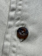 Land Rover Beige Heavy Twill Cropped Boxy Fit Button Down Shirt - L