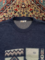 Vintage Lee Aztec Southwestern Geometric Jacquard Knit Crewneck Sweater - M