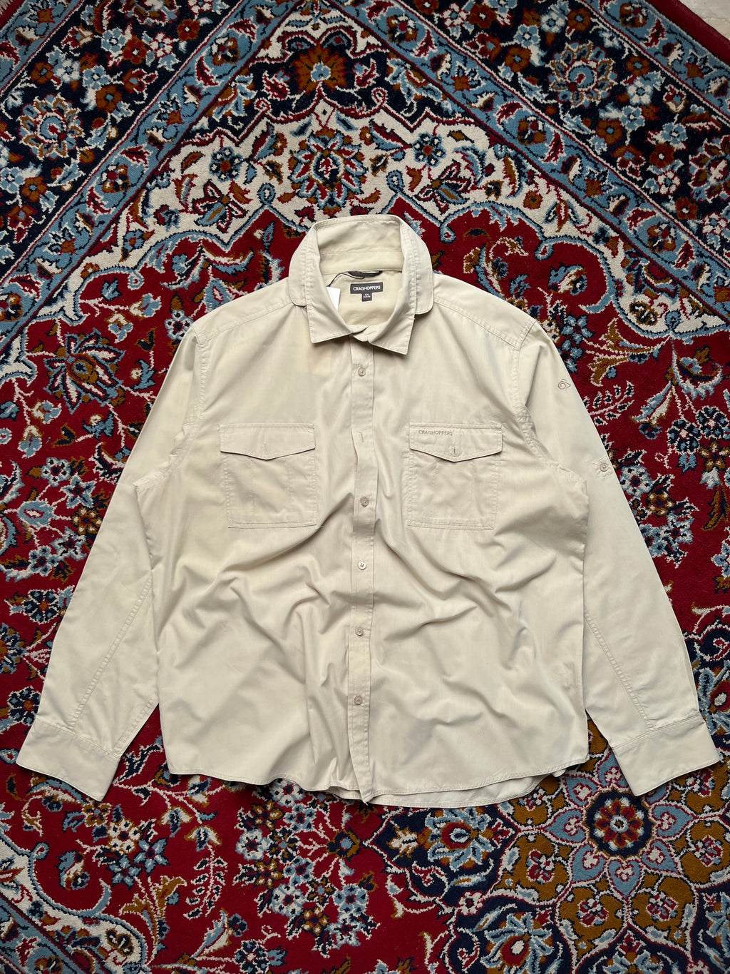 Craghoppers Beige Outdoor Pockets Button Down Cropped Shirt - XL