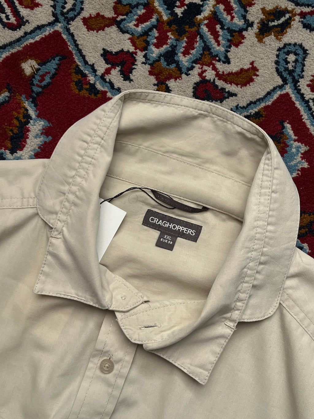 Craghoppers Beige Outdoor Pockets Button Down Cropped Shirt - XL