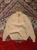 Vintage Walter Firenze Beige Chunky Ribbed Knit Mock Neck Sweater - M