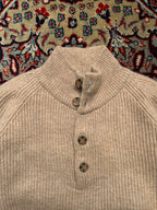 Vintage Walter Firenze Beige Chunky Ribbed Knit Mock Neck Sweater - M