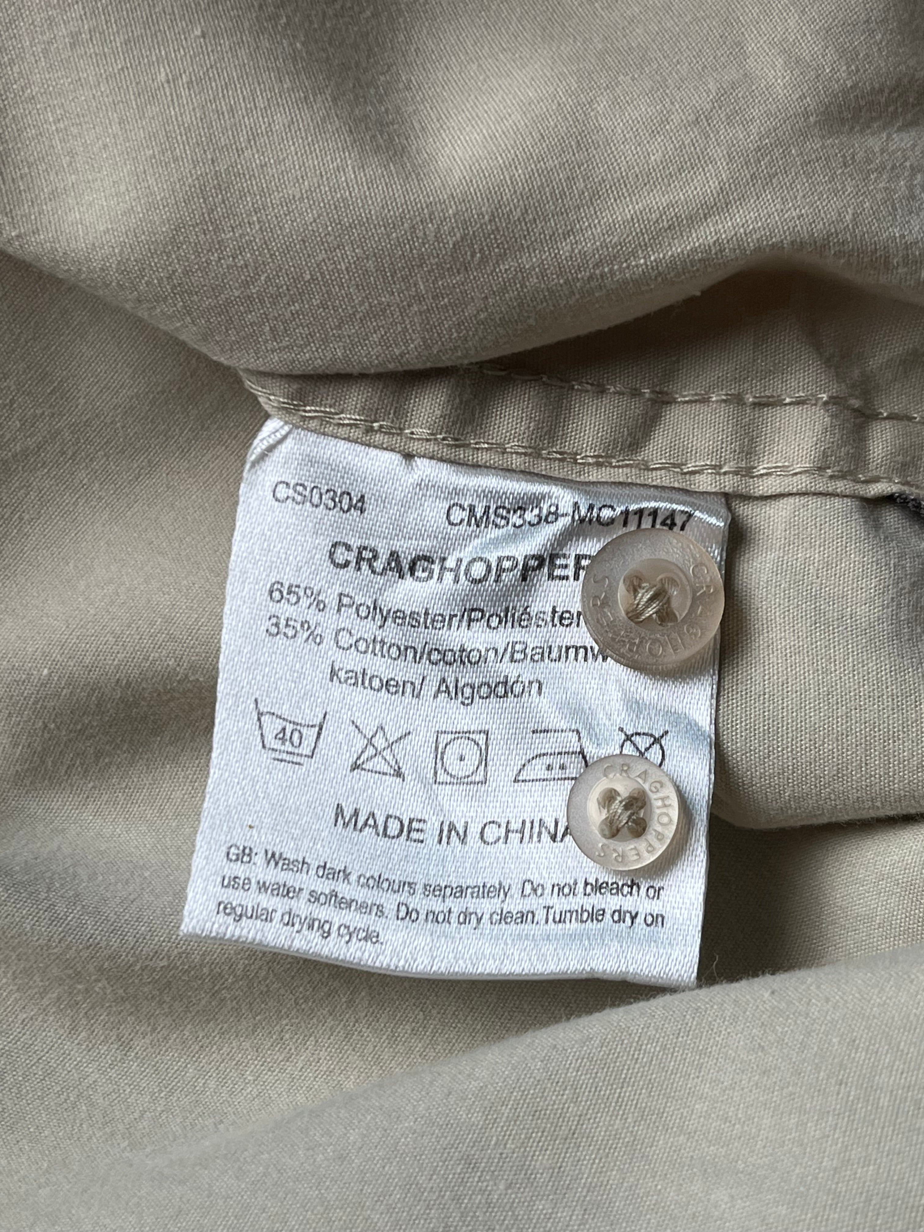 Craghoppers Beige Outdoor Pockets Button Down Cropped Shirt - XL