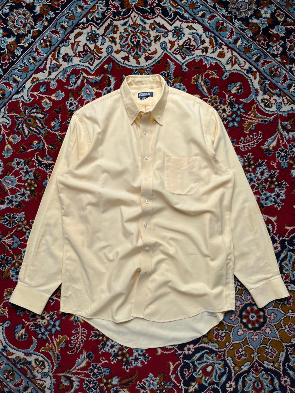 Lands' End Yellow Oxford Button Down Shirt - XL