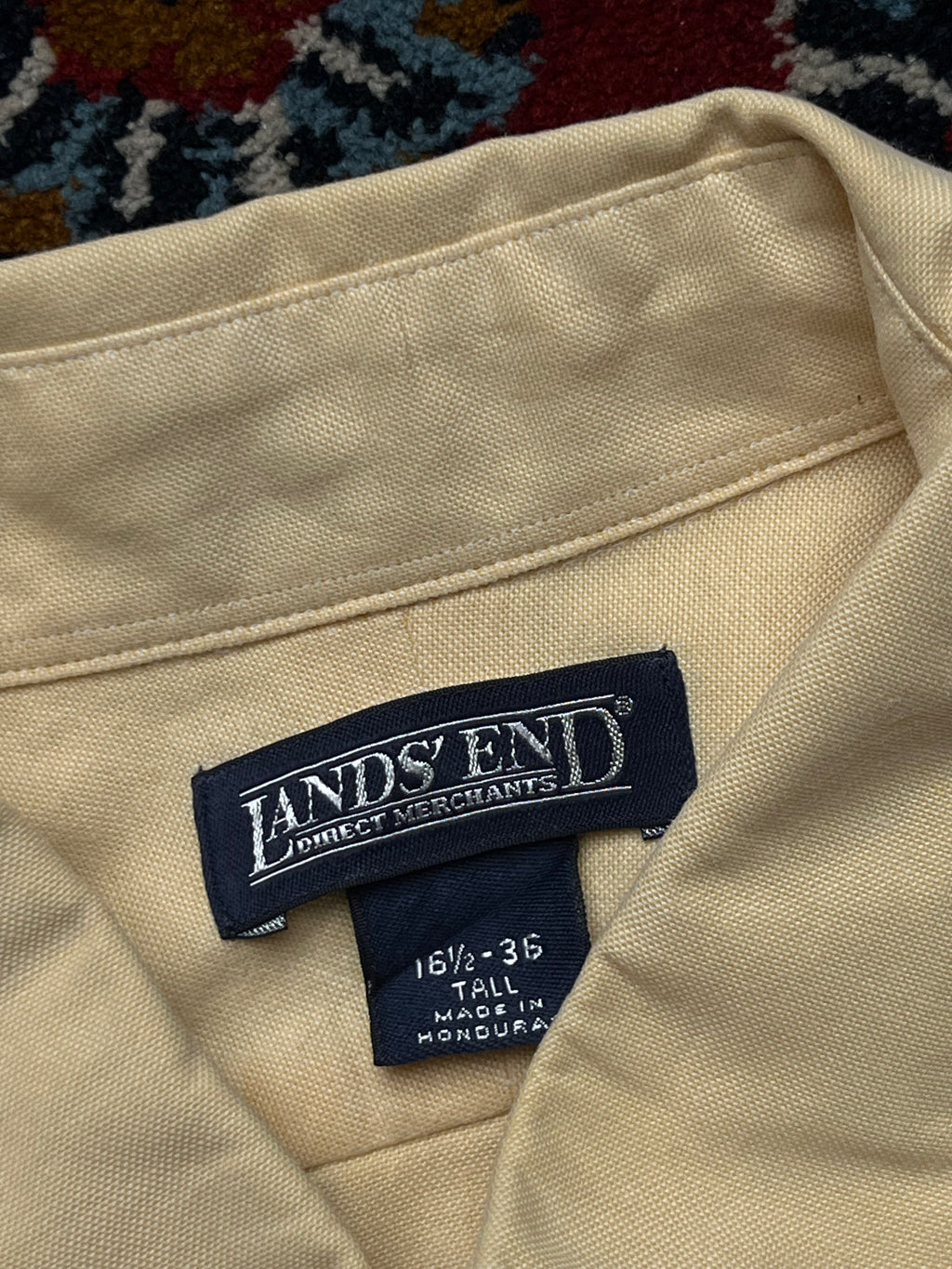 Lands' End Yellow Oxford Button Down Shirt - XL