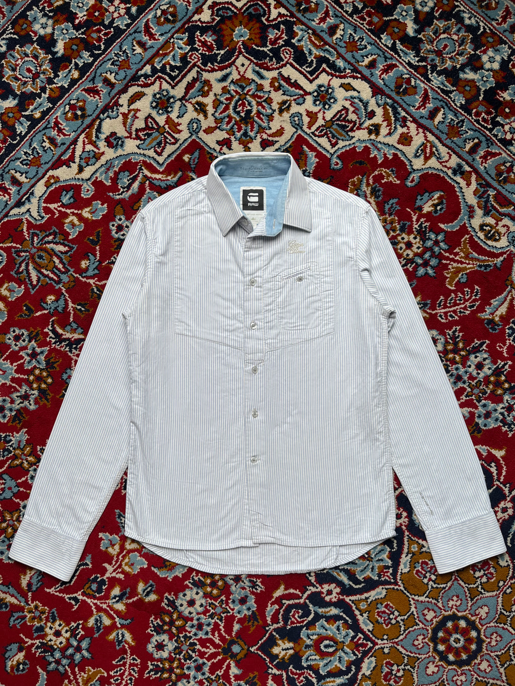 G-Star RAW 3301 Striped Cotton Button Down Shirt - M