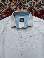 G-Star RAW 3301 Striped Cotton Button Down Shirt - M