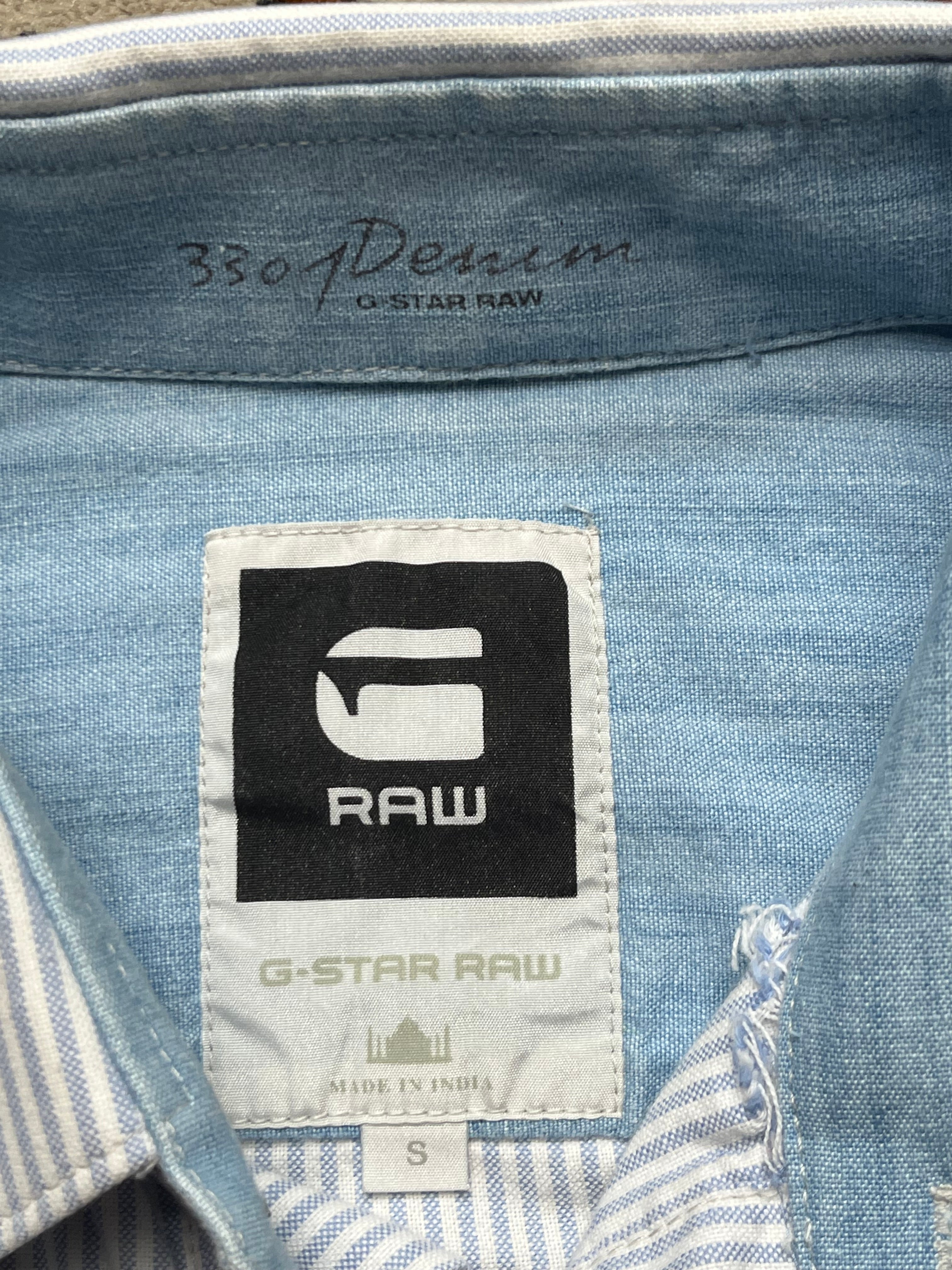 G-Star RAW 3301 Striped Cotton Button Down Shirt - M