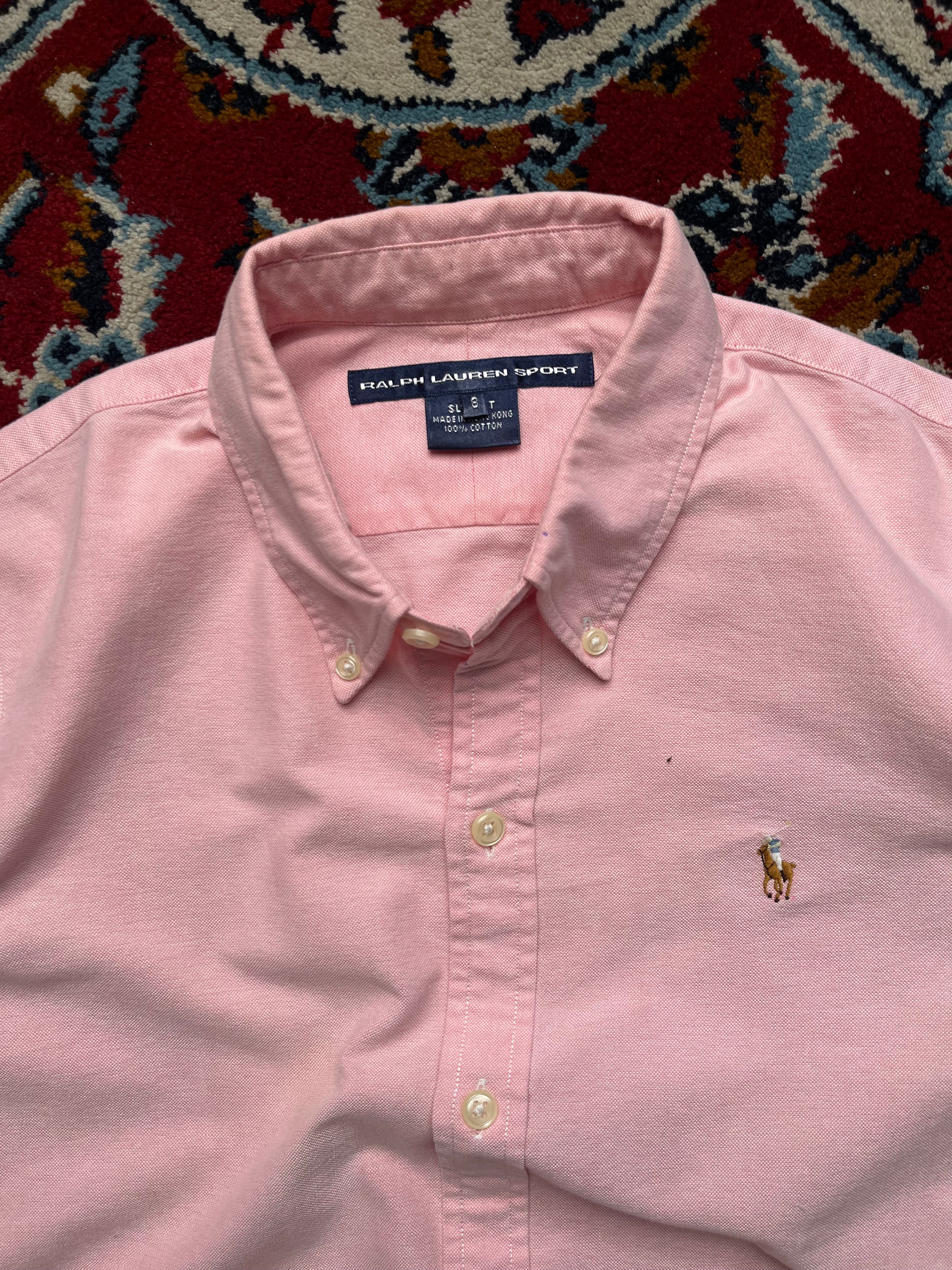 Polo Ralph Lauren Sport Pink Cotton Oxford Women Button Down Shirt - L