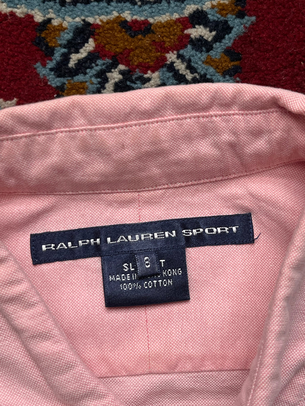 Polo Ralph Lauren Sport Pink Cotton Oxford Women Button Down Shirt - L