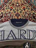 Vintage Hardy Amies Sport London Hound Intarsia Knit Crewneck Sweater - M
