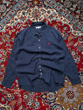 U.S. Polo Assn. Navy Blue Linen Button Down Shirt - Xl