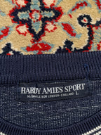 Vintage Hardy Amies Sport London Hound Intarsia Knit Crewneck Sweater - M