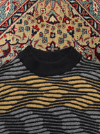 Vintage R Martegani Mode Italy 3D Textured Wool Mock Neck Sweater - M