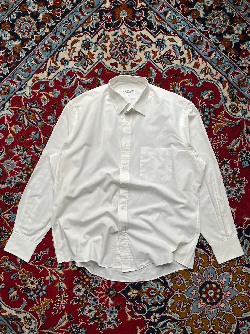 YSL Yves Saint Laurent Pour Homme White Button Down Shirt - XL