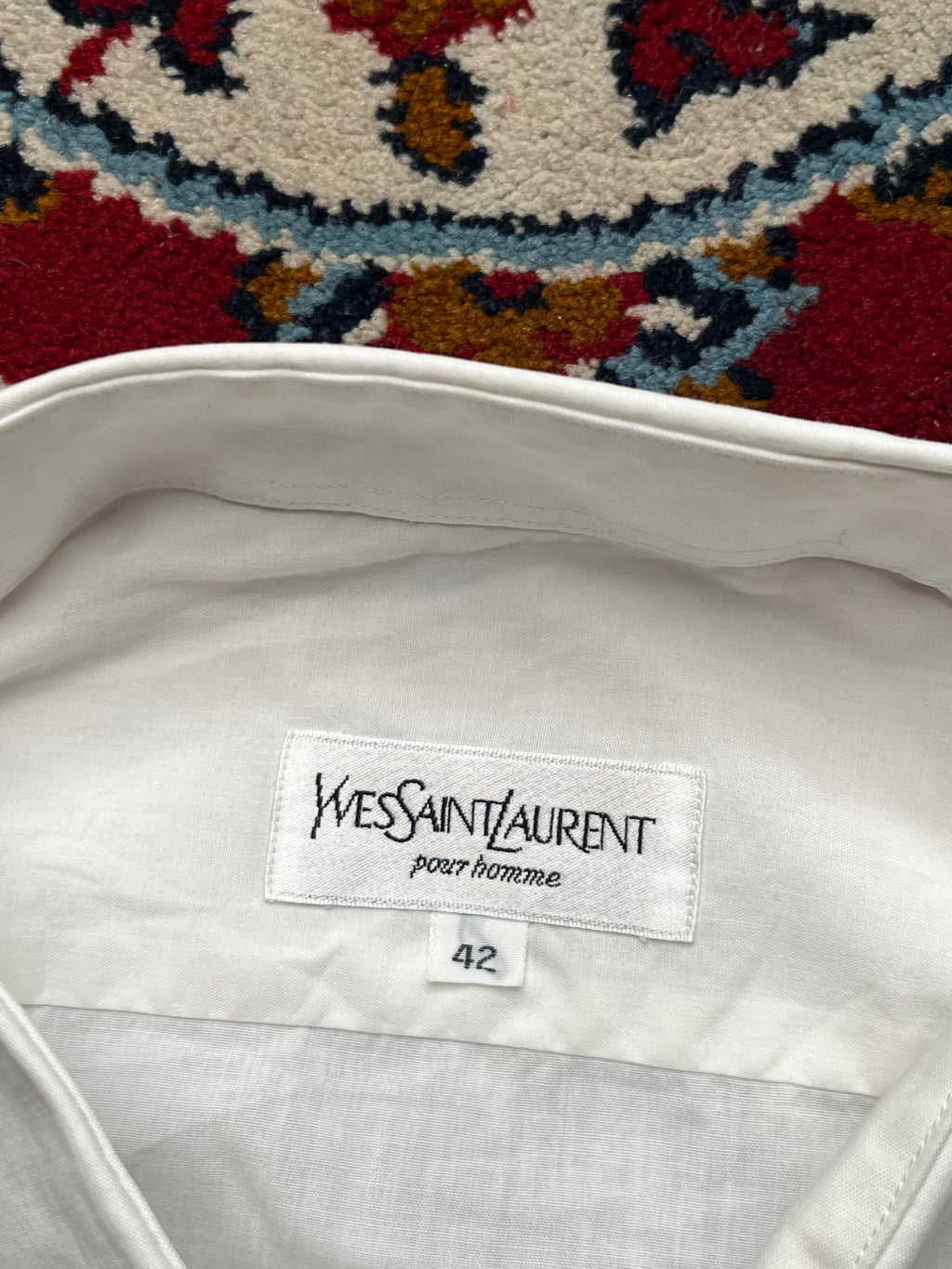 YSL Yves Saint Laurent Pour Homme White Button Down Shirt - XL