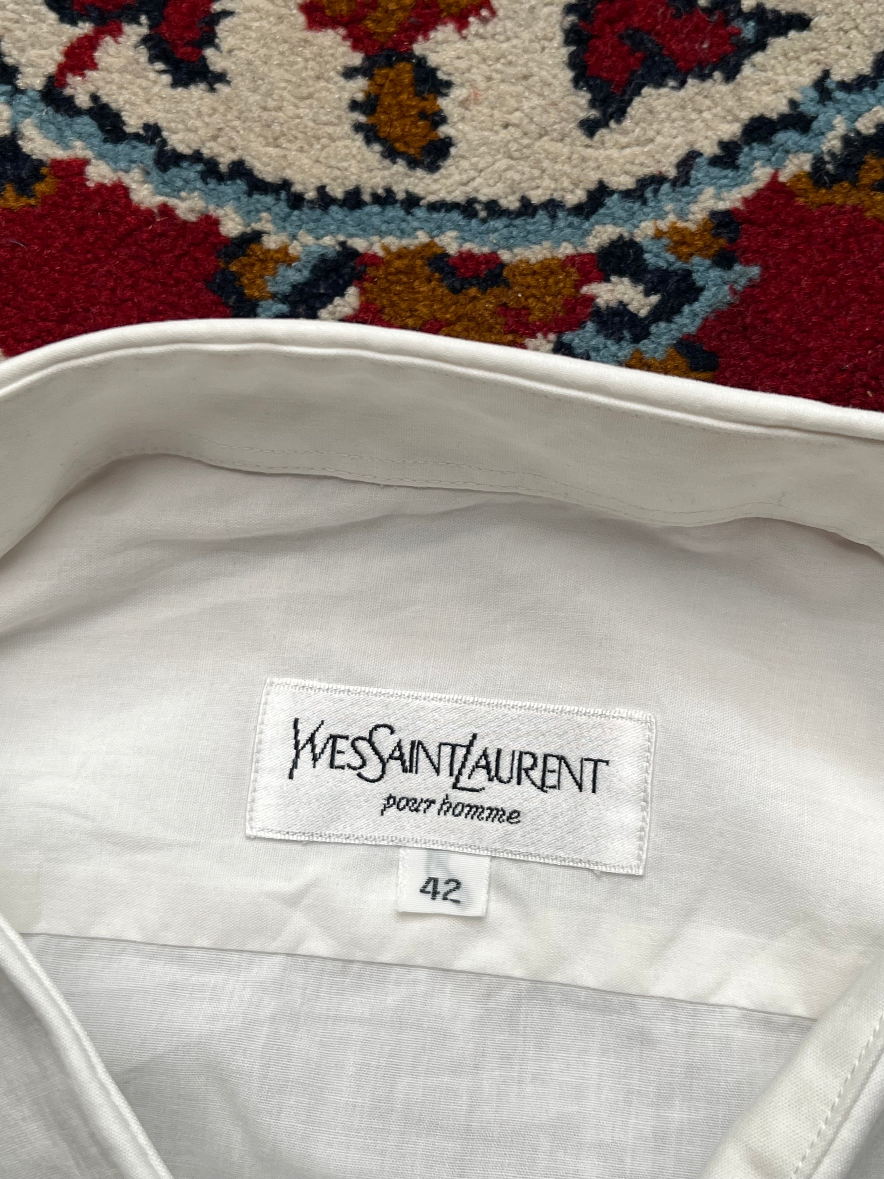 YSL Yves Saint Laurent Pour Homme White Button Down Shirt - XL