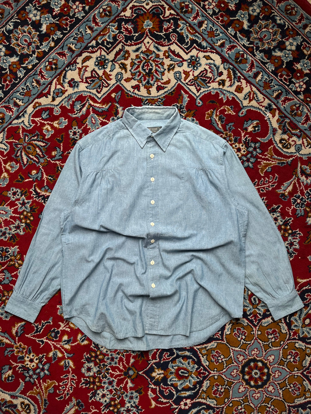 Polo Ralph Lauren Country Vintage Light Blue Chambray Button Down Shirt - L