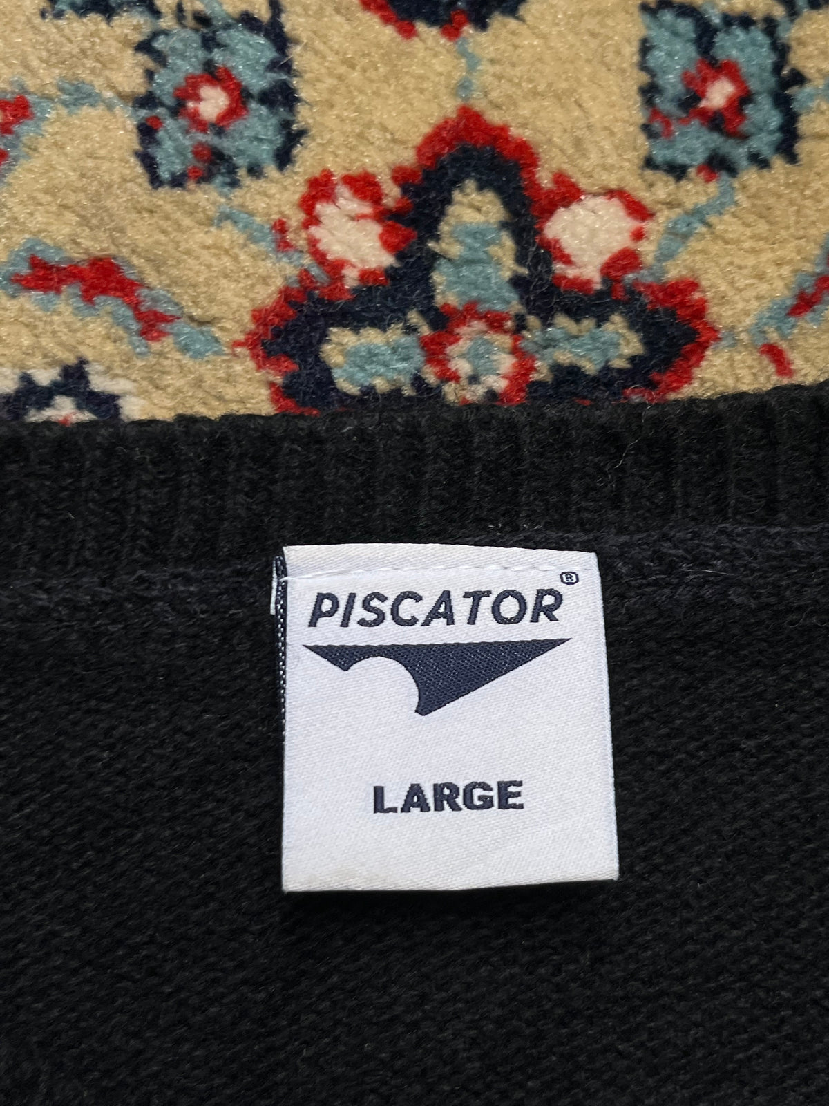 Vintage Piscator Spellout Knit Wool Crewneck Sweater - M
