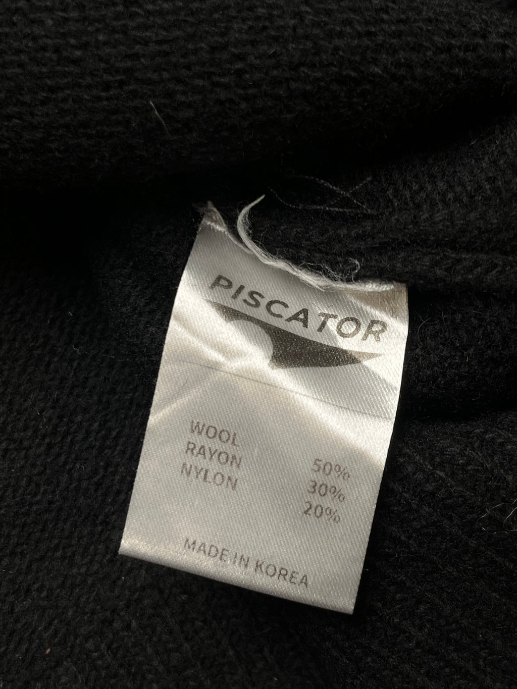 Vintage Piscator Spellout Knit Wool Crewneck Sweater - M