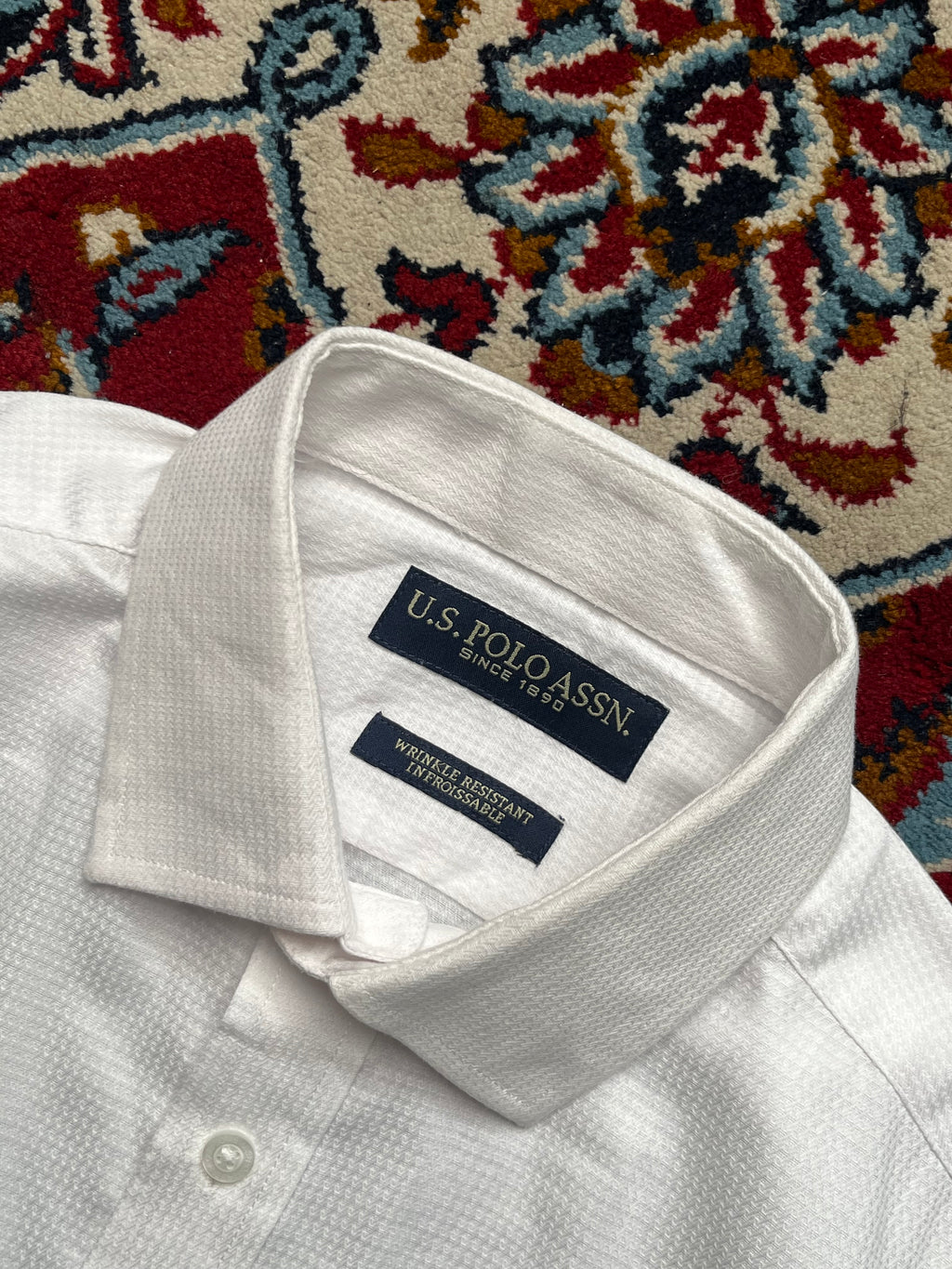U.S. Polo Assn. White Wrinkle Resistant Button Down Dress Shirt - M