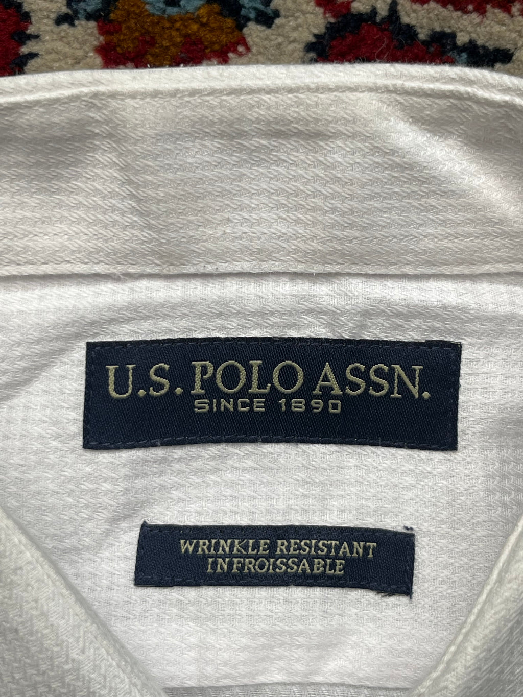 U.S. Polo Assn. White Wrinkle Resistant Button Down Dress Shirt - M
