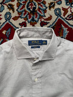 Polo Ralph Lauren Light Grey Slim Fit Micro-Pattern Button Down Shirt - M