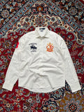 Polo Ralph Lauren Custom Fit Crest Embroidered White Button Down Shirt - M