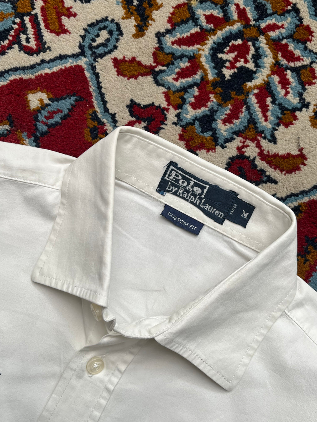Polo Ralph Lauren Custom Fit Crest Embroidered White Button Down Shirt - M