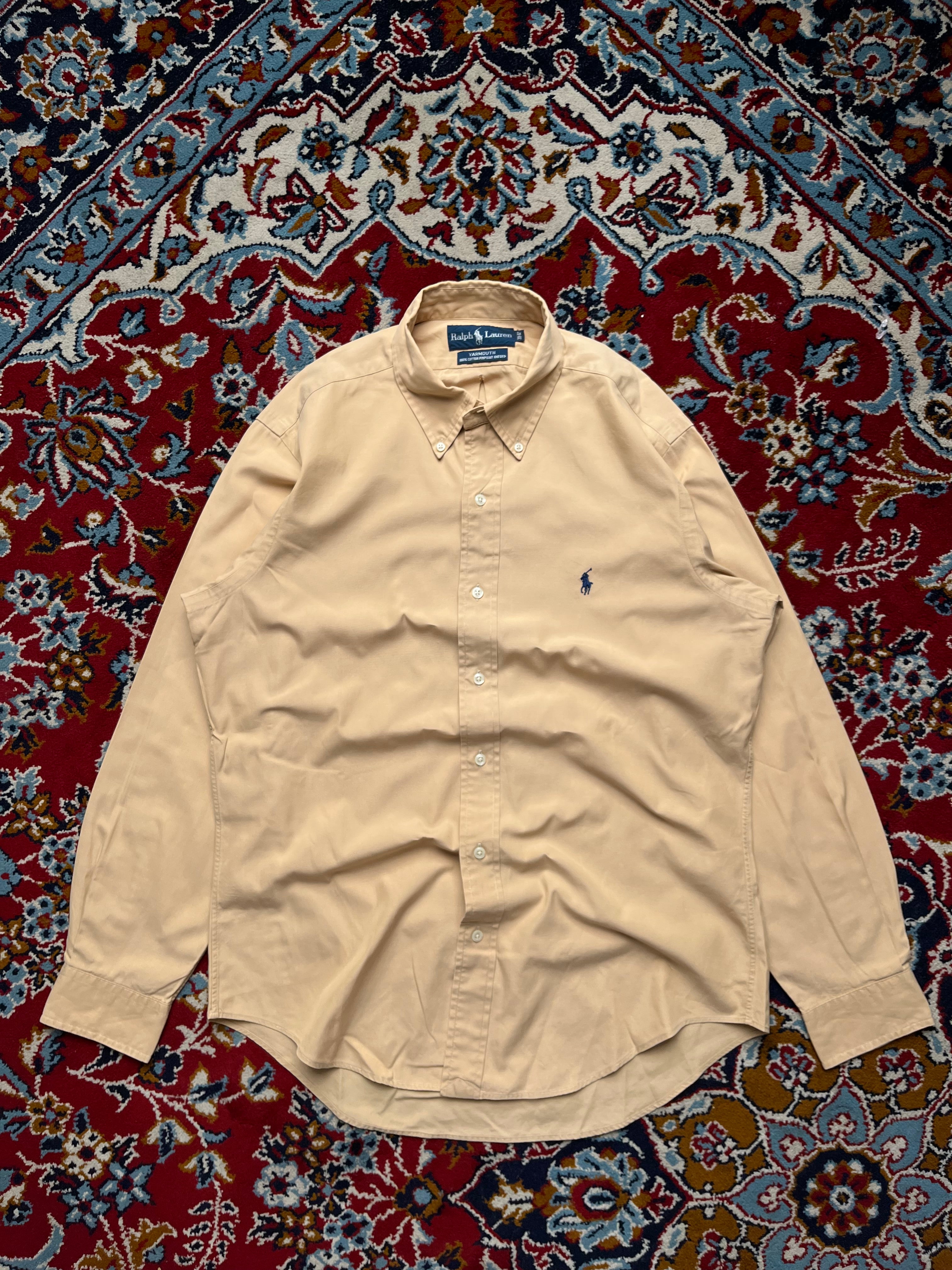 Polo Ralph Lauren Yarmouth Beige Oxford Button Down Shirt - M