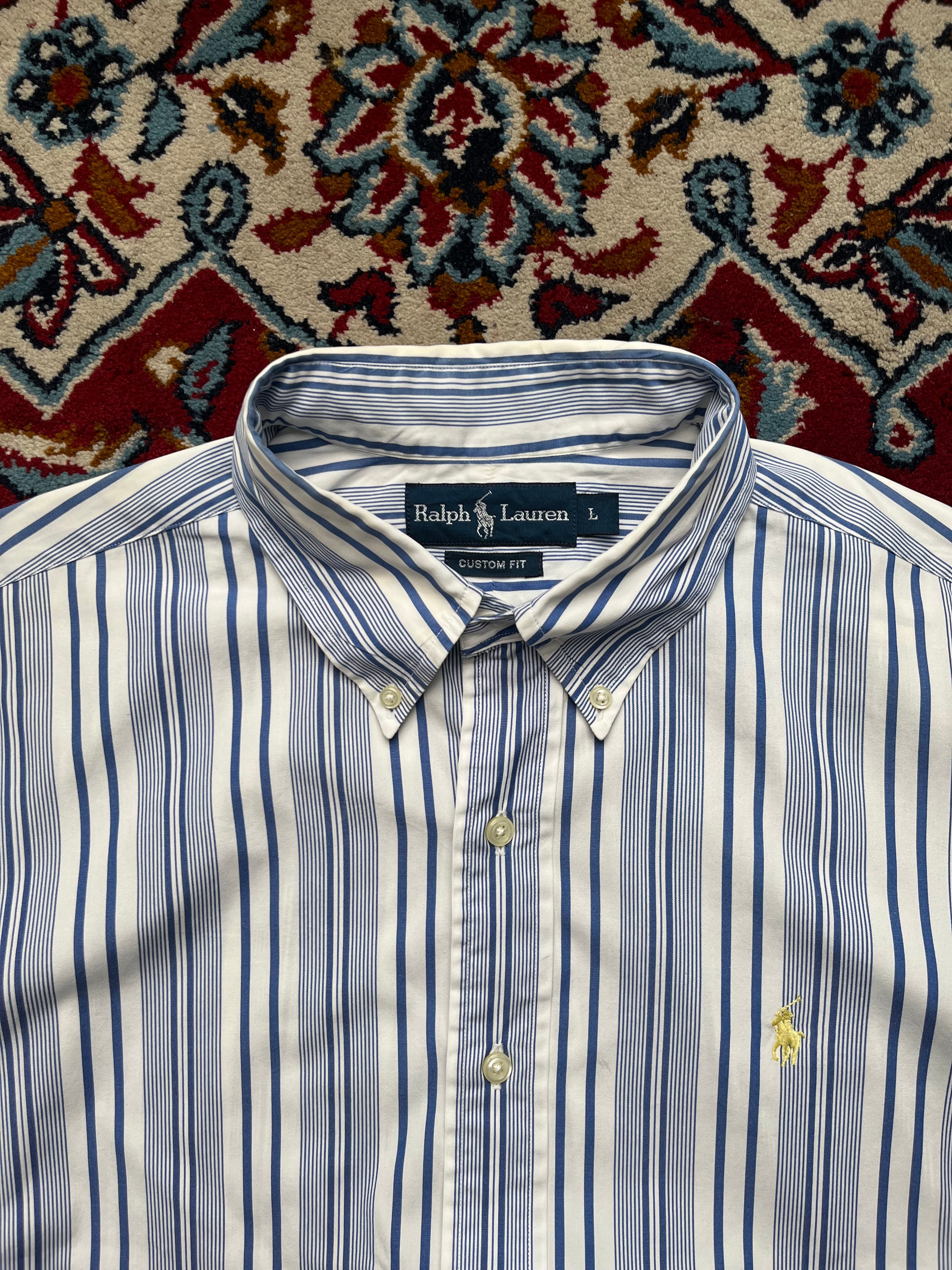 Polo Ralph Lauren Custom Fit Striped Button Down Shirt - L