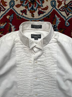 Christian Dior Monsieur Tuxedo Pleated White Button Down Shirt - L