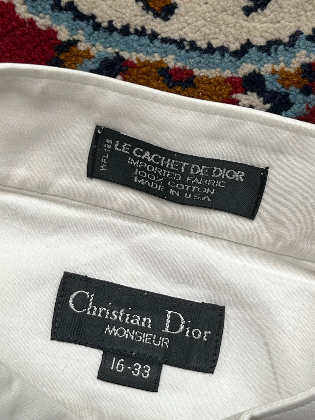 Christian Dior Monsieur Tuxedo Pleated White Button Down Shirt - L
