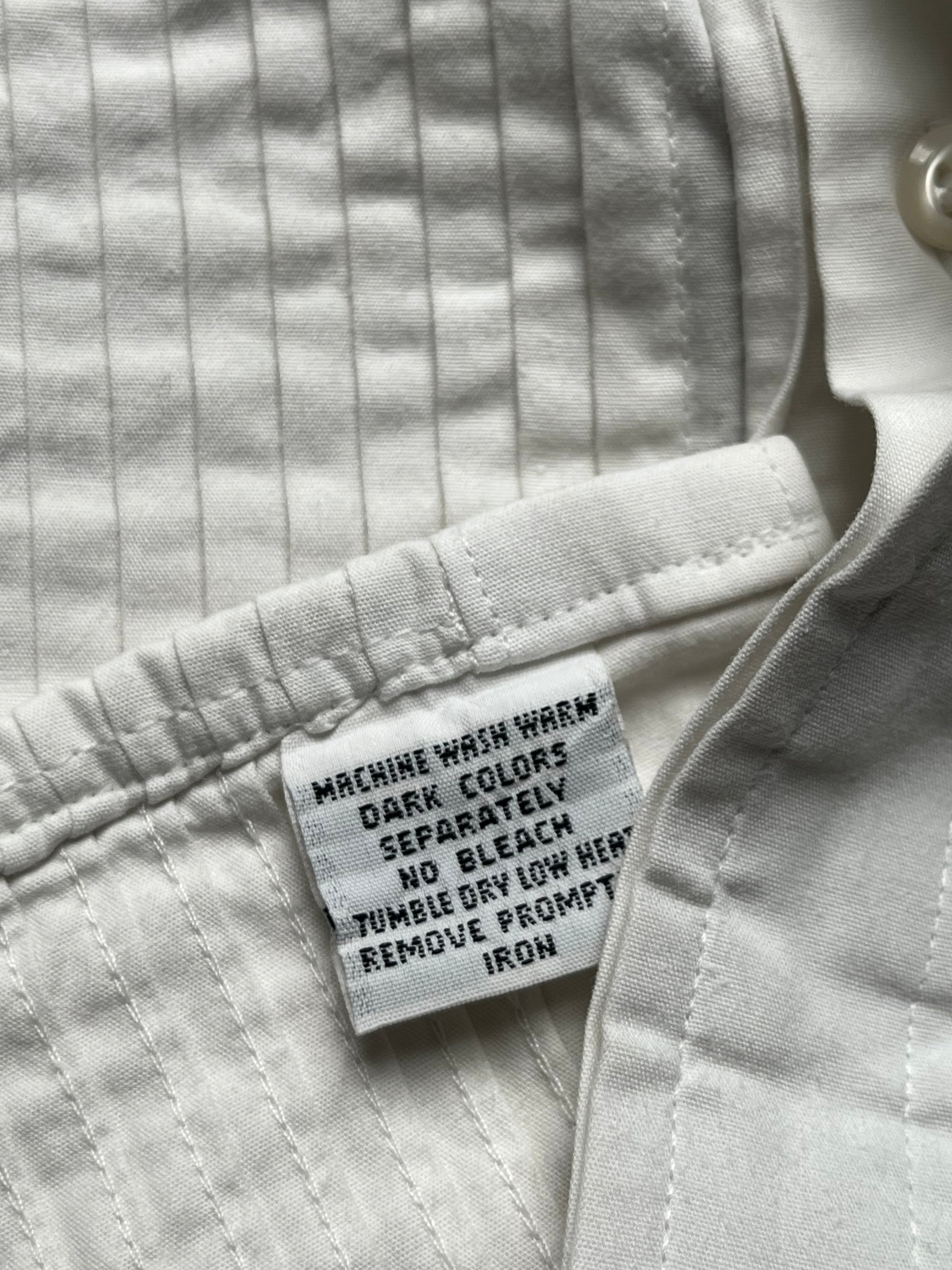 Christian Dior Monsieur Tuxedo Pleated White Button Down Shirt - L