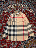 Burberry Vintage Check Cotton Flannel Button Down Shirt - S