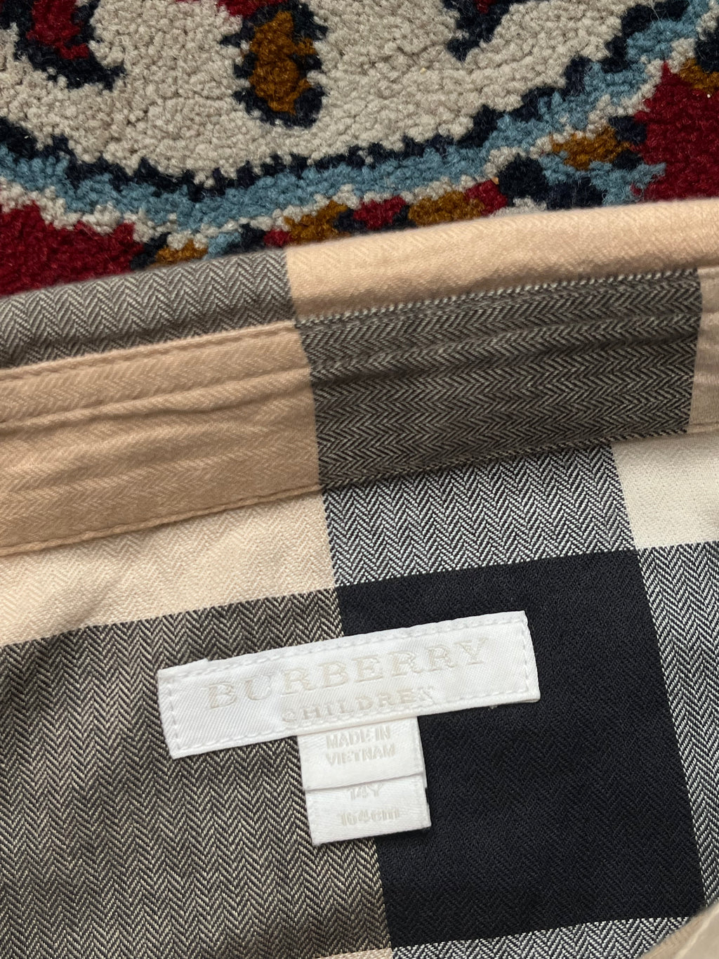 Burberry Vintage Check Cotton Flannel Button Down Shirt - S