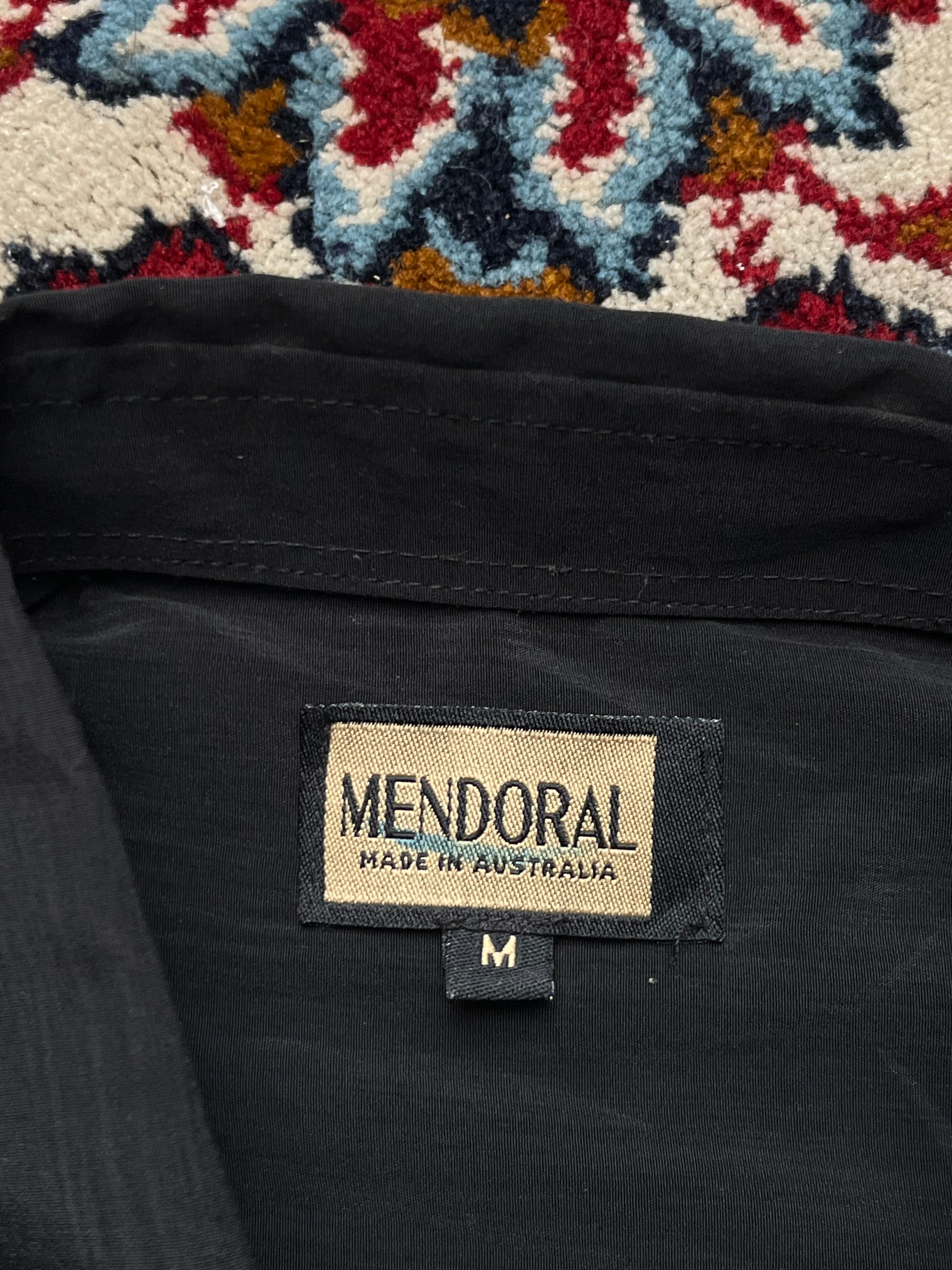 Vintage Mendoral Abstract Ornate Print Panel Relaxed Fit Button Down Shirt - L