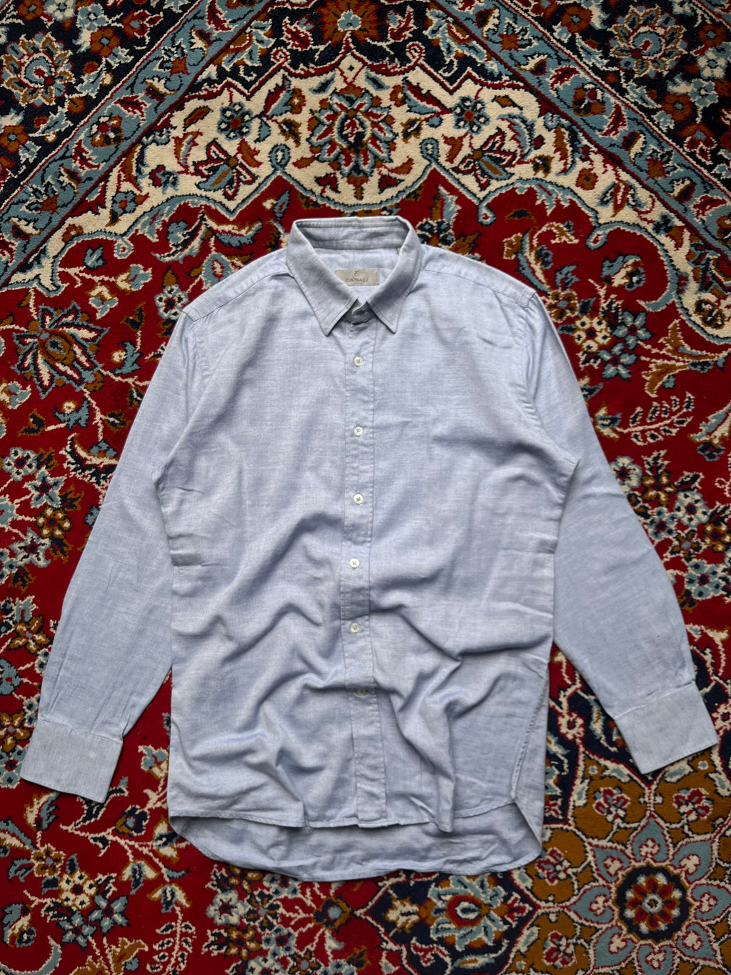 Canali Light Blue Oxford Soft Cotton Button Down Shirt - M