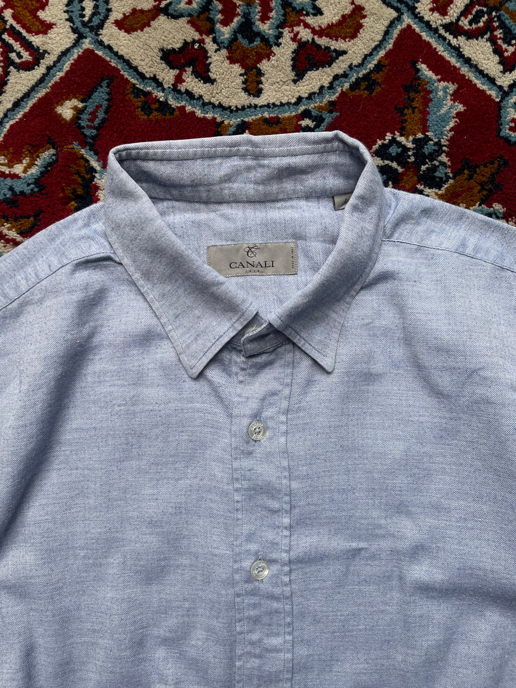 Canali Light Blue Oxford Soft Cotton Button Down Shirt - M
