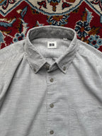 UNIQLO Light Gray Fine Corduroy Button Down Shirt - S